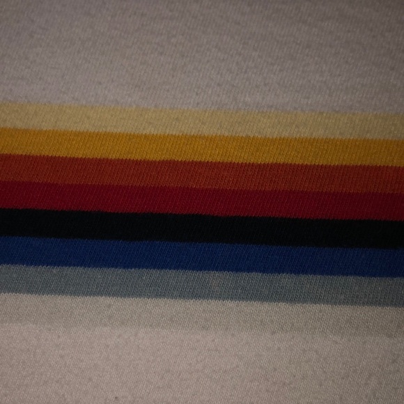 White with Colorful Striped Pacsun Top - Picture 3 of 4